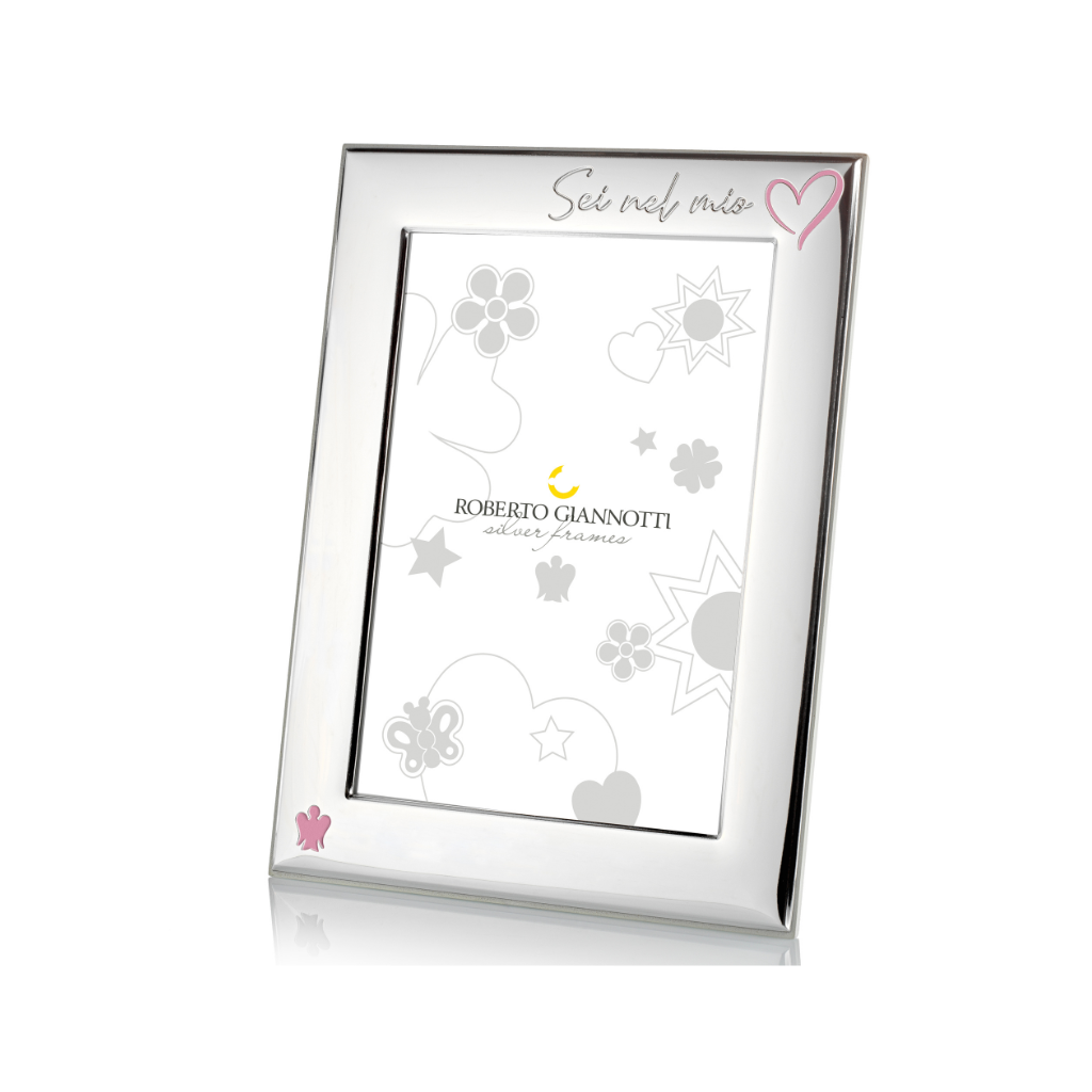 Cornice in Argento "Sei nel mio cuore" rosa