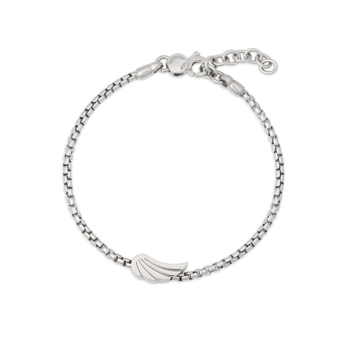 Bracciale uomo in argento con ala
