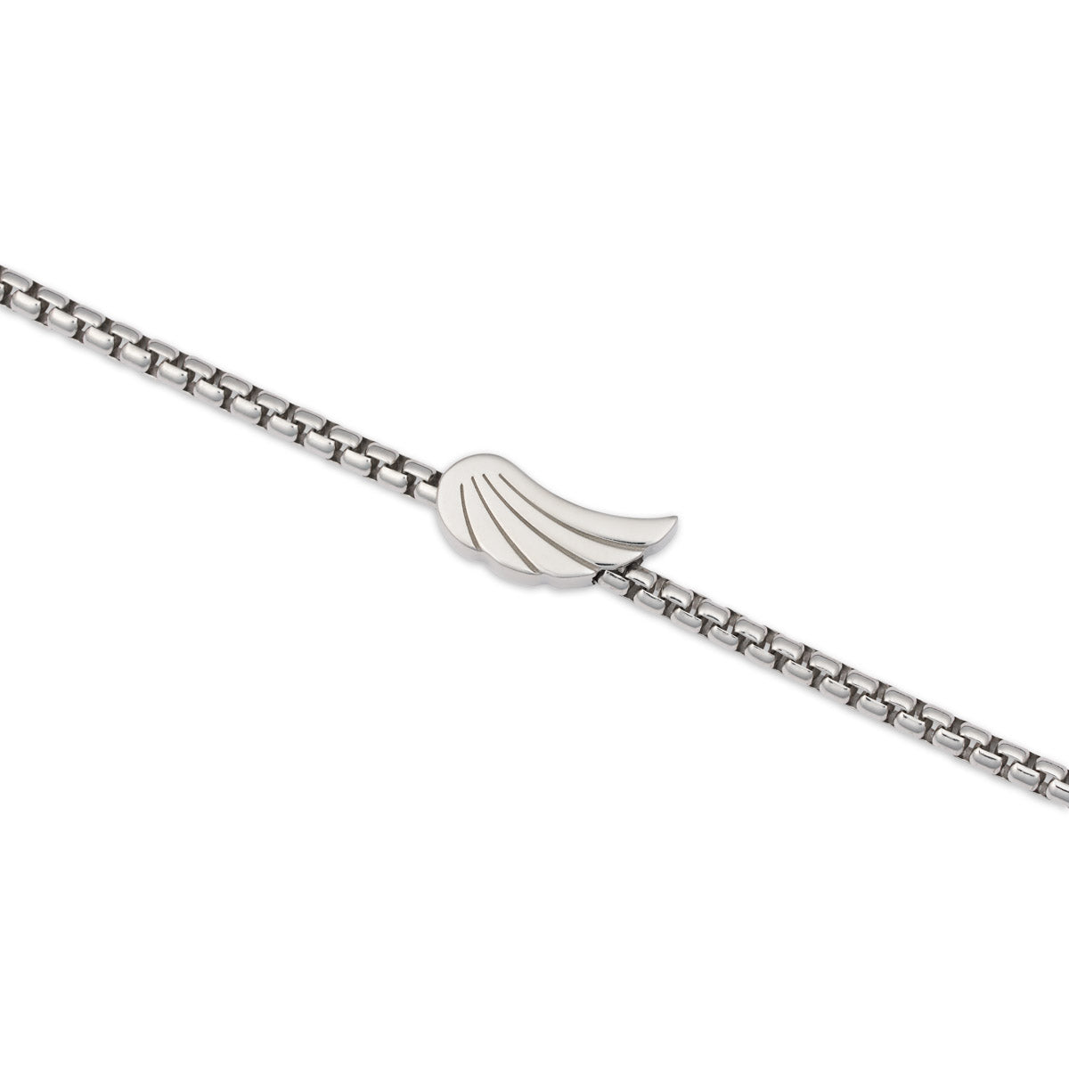 Bracciale uomo in argento con ala