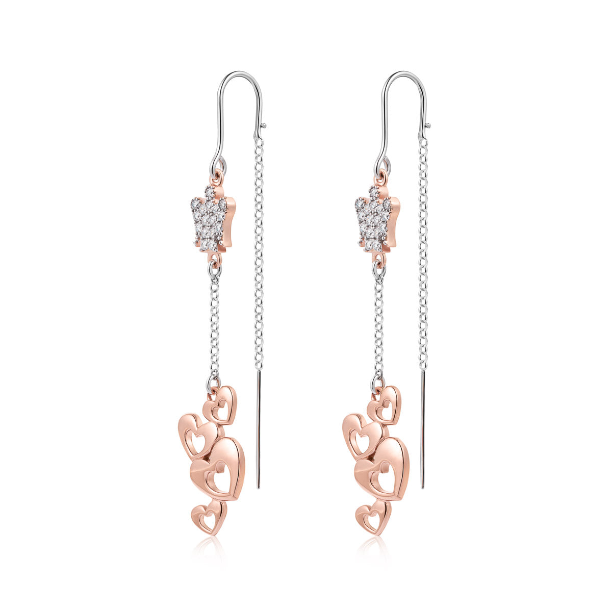 Orecchini con Angeli e Cuori in Argento