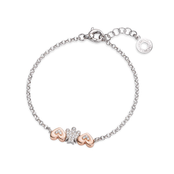 Bracelet With Angel And Hearts In Silver