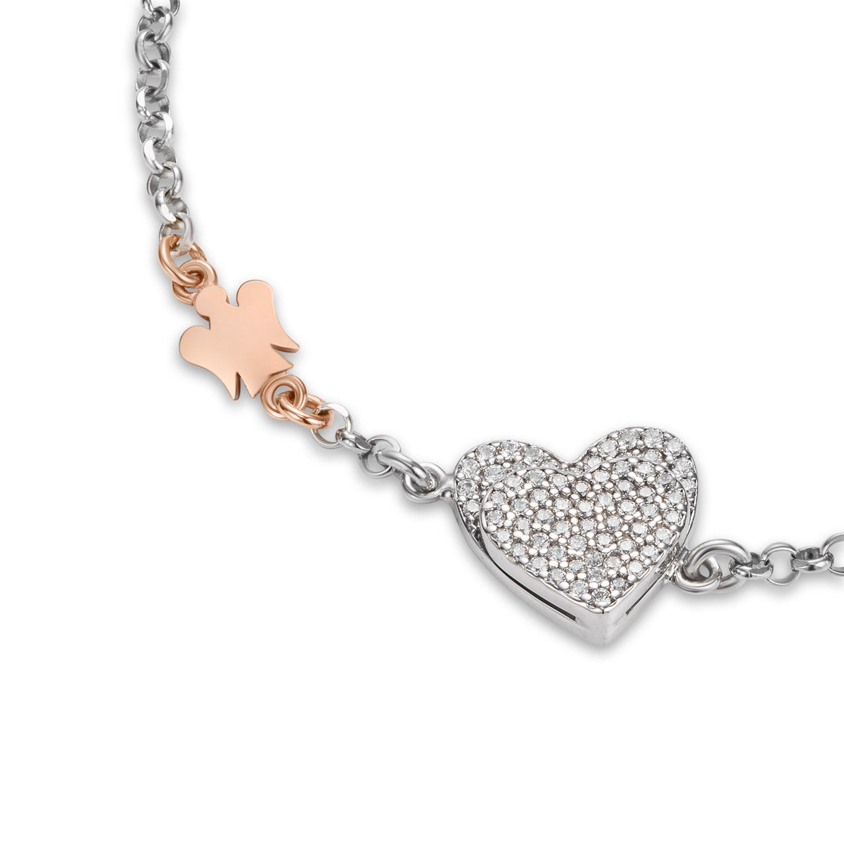 Bracciale con doppio cuore