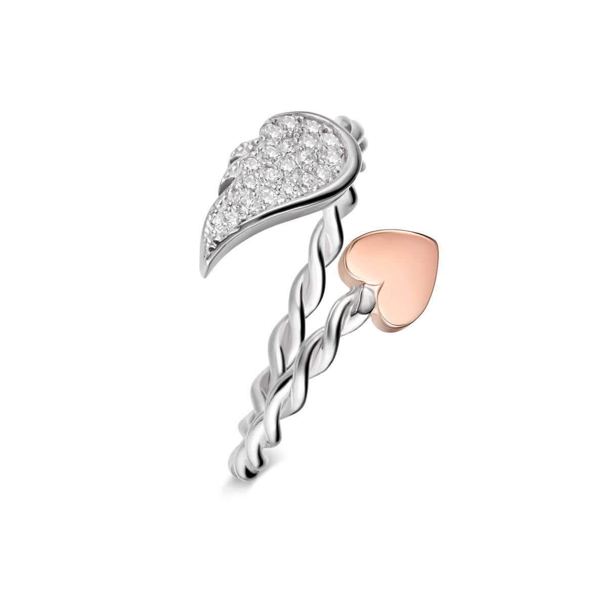 Anello con cuore e ala