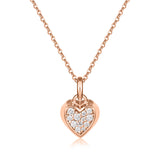 Heart necklace in rose gold and brown diamonds
