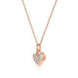 Heart necklace in rose gold and brown diamonds