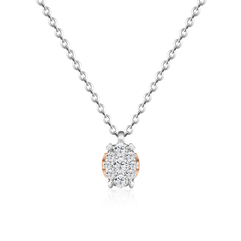 White gold necklace with diamond oval