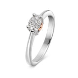 White gold ring with diamond oval