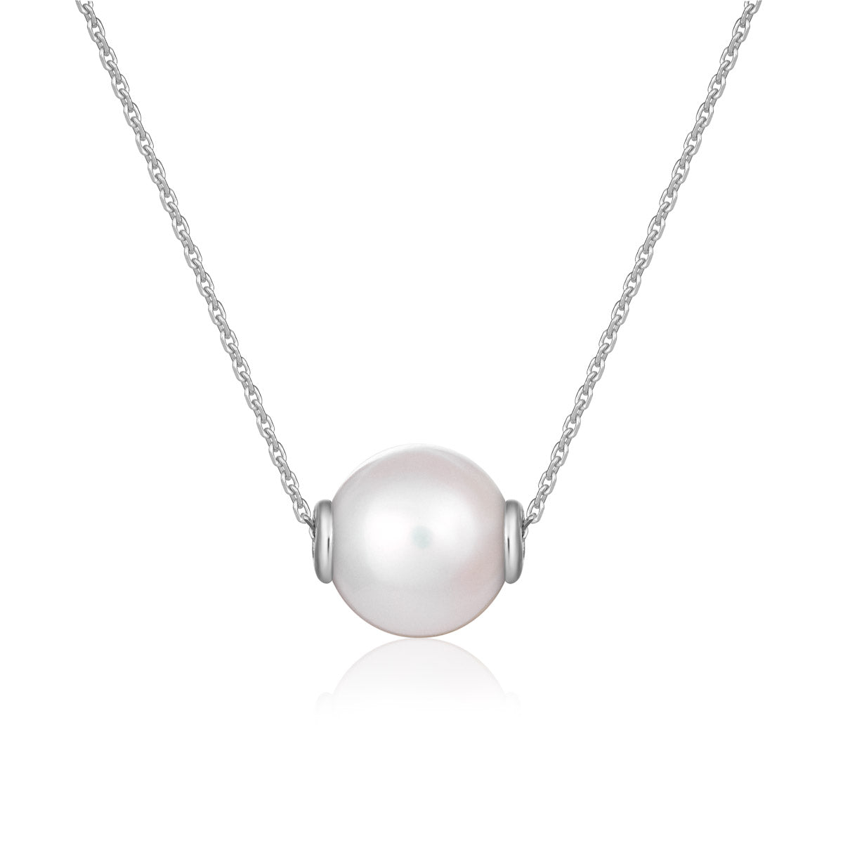 Collana in oro rosa con perla passante