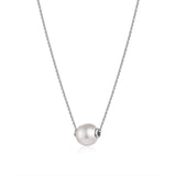 Rose gold necklace with passing pearl