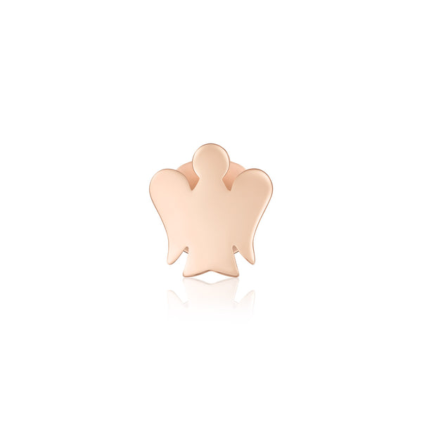 Rose gold single earring with angel