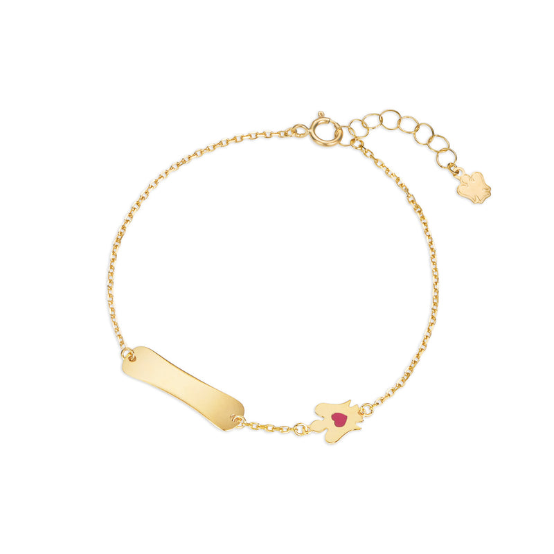 Gold bracelet for girls with tag and angel