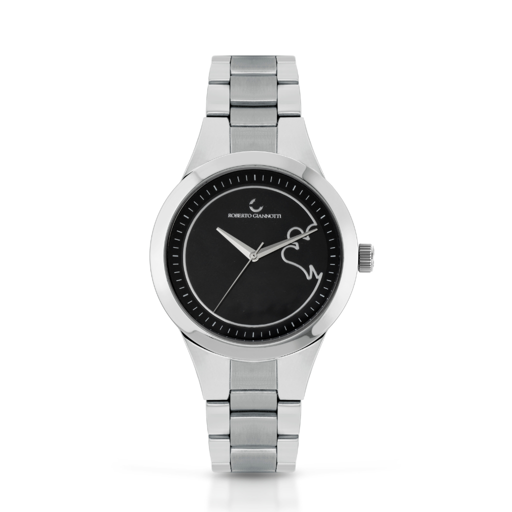 Orologio nero e acciaio