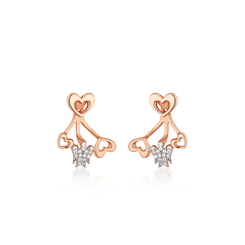 Orecchini con Angelo in Argento rosato - Roberto Giannotti