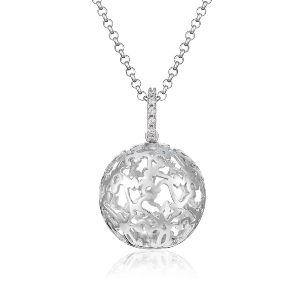 Necklace Call Angels In Silver and Zirconia