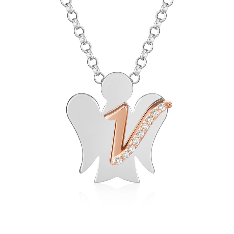 Necklace with letter V 