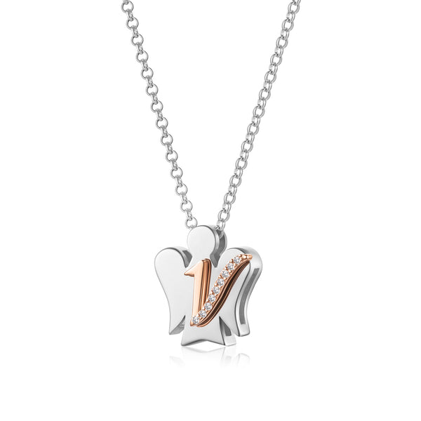 Necklace with letter V 