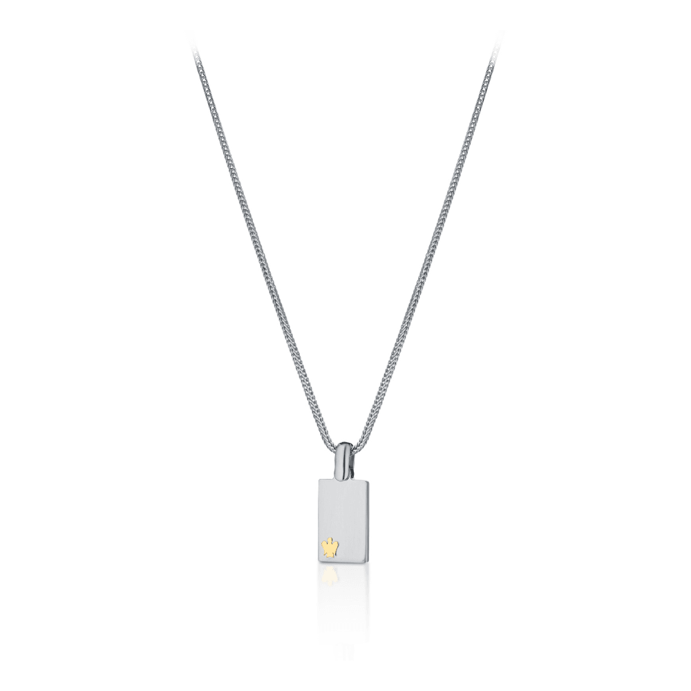 Collana piastrina uomo con angelo oro - Roberto Giannotti