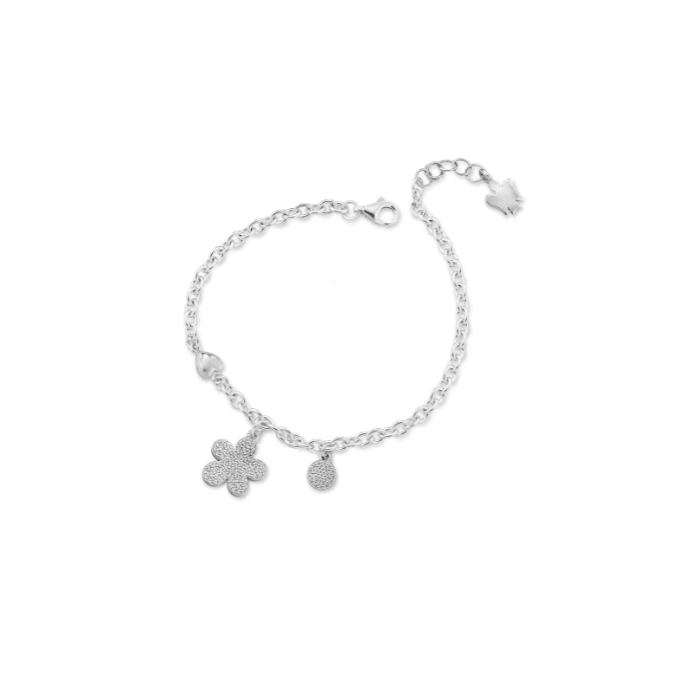 Bracciale in argento con fiore e paillettes - Roberto Giannotti