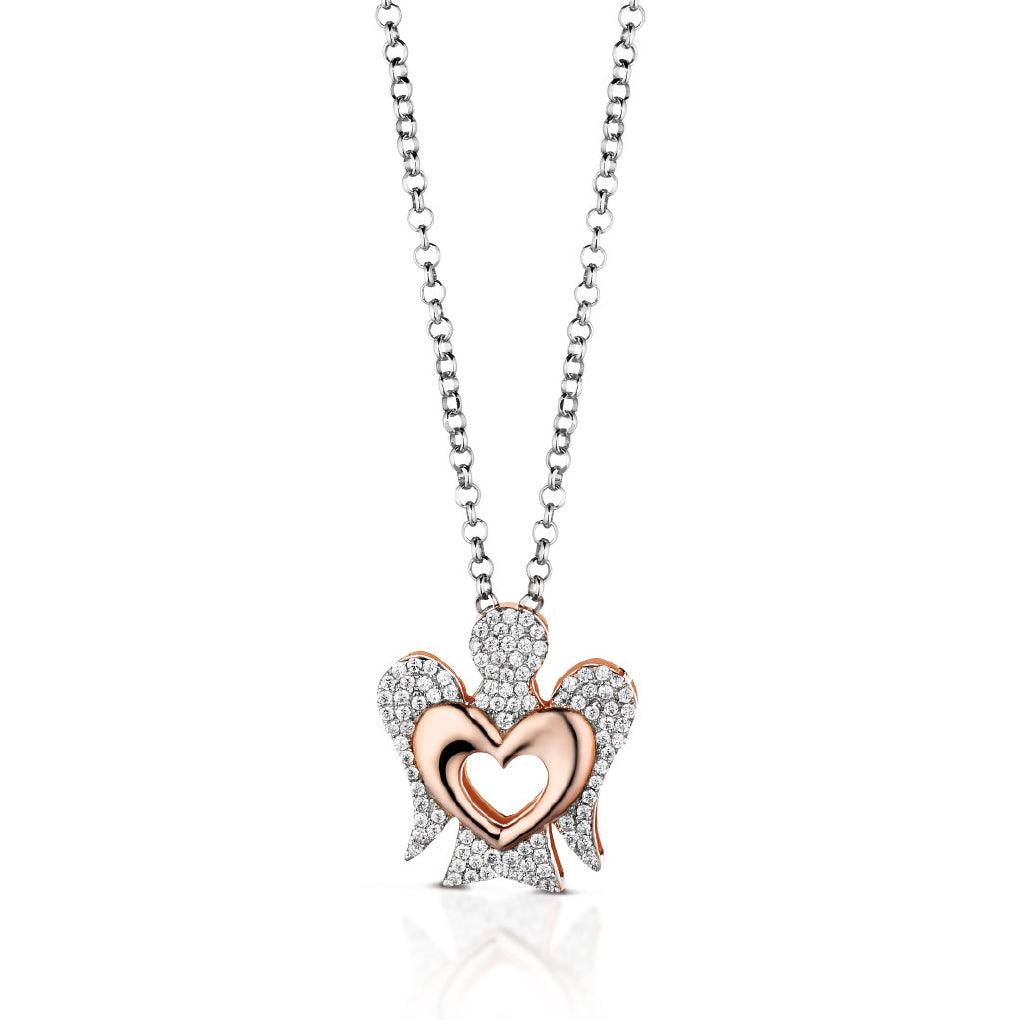 COLLANA CON PENDENTE ANGELO CON CUORE Marangoni Gioielleria Shop Online - Anelli Fedi Orologi Collane Outlet