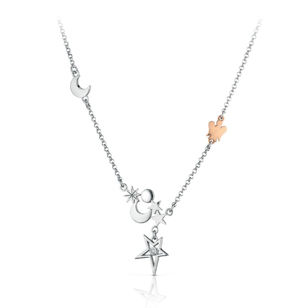 Collana in Argento con Angelo Stelle e Lune ROBERTO GIANNOTTI