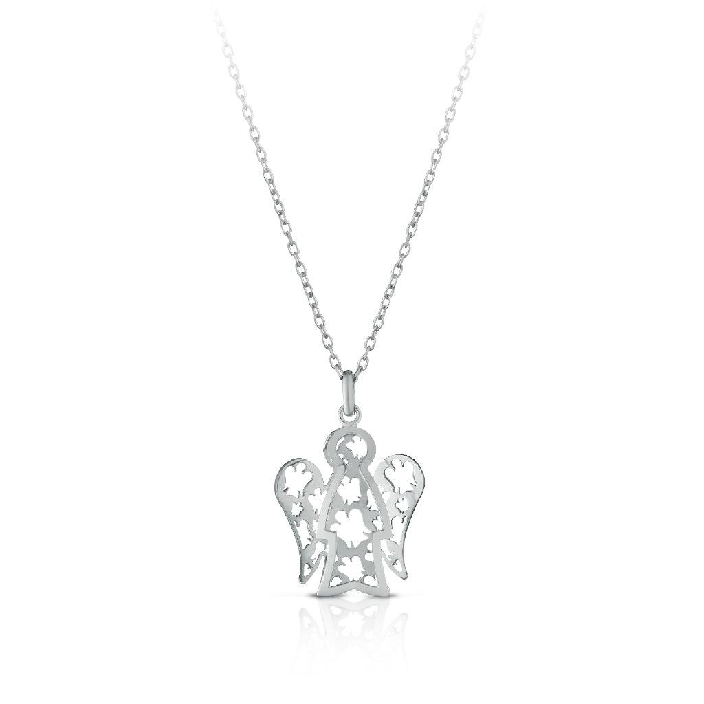 Collana Angelo Custode In Argento 925 Con Zirconi – Ciondolo A Forma Di Angelo, Regalo Significativo Per Donne, Ragazze, Bambine