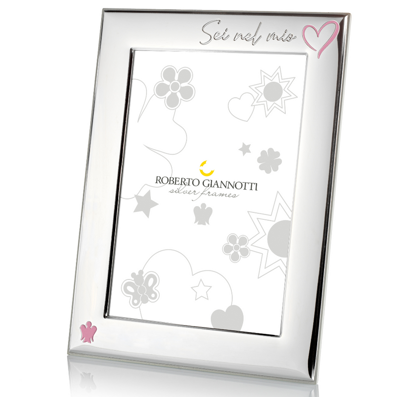 Cornice in Argento "Sei nel mio cuore" rosa
