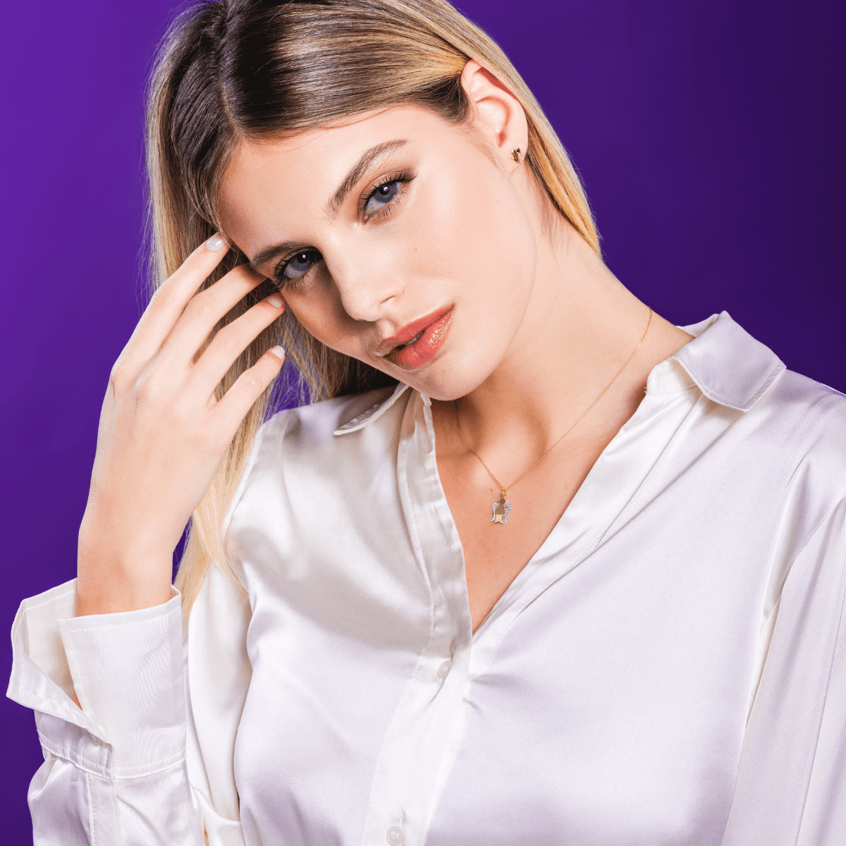 Collana con Angelo in oro e ali diamantate - Roberto Giannotti