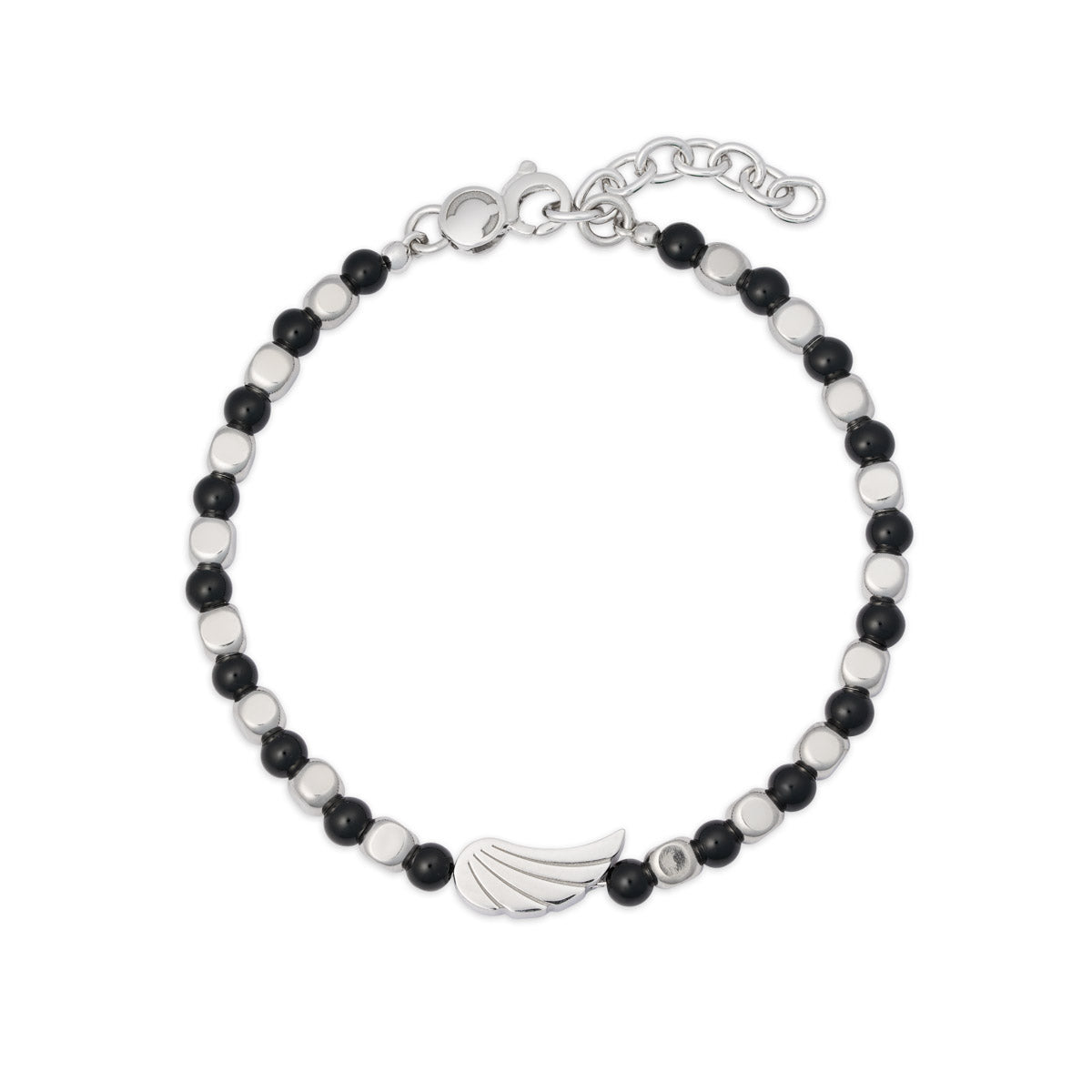 Bracciale in argento e onice con ala
