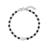 Bracciale in argento e onice con ala