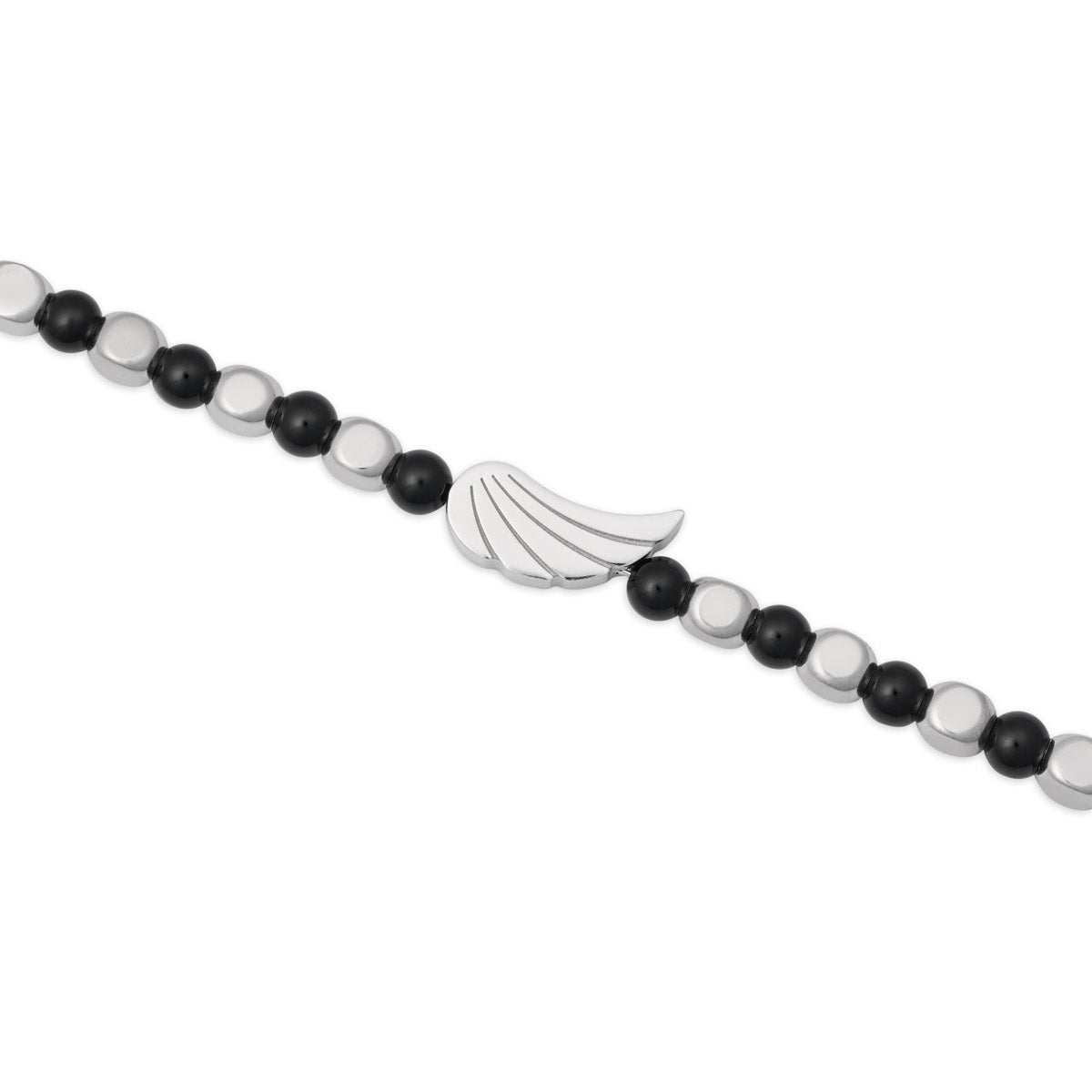 Bracciale in argento e onice con ala