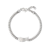 Bracciale uomo groumette in argento con ala