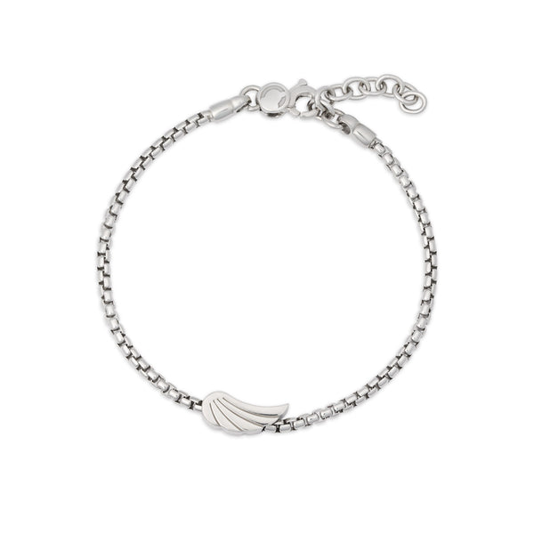 Bracciale uomo in argento con ala