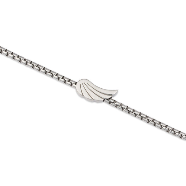 Bracciale uomo in argento con ala