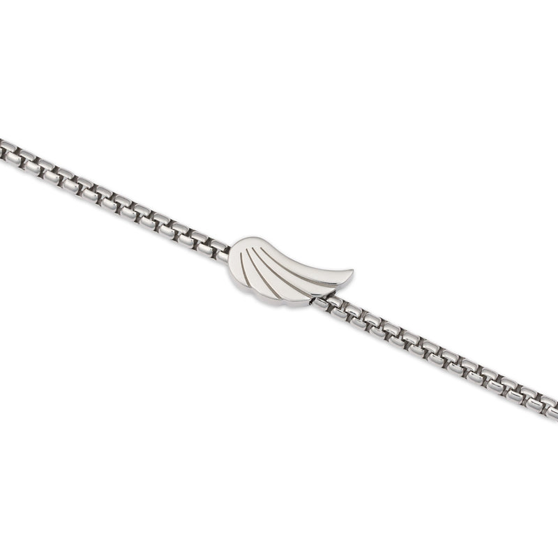 Bracciale uomo in argento con ala