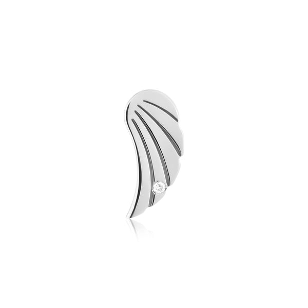 Spilla ala in argento con diamante