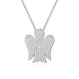 Collana con Angelo in Argento e Zirconi