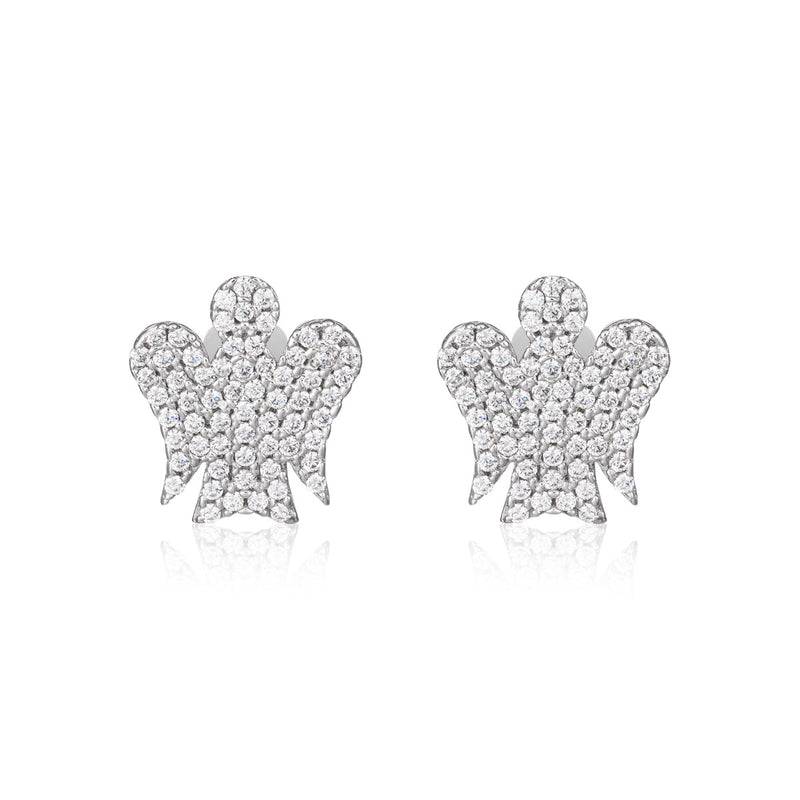 Angel Earrings in Silver and Zircons