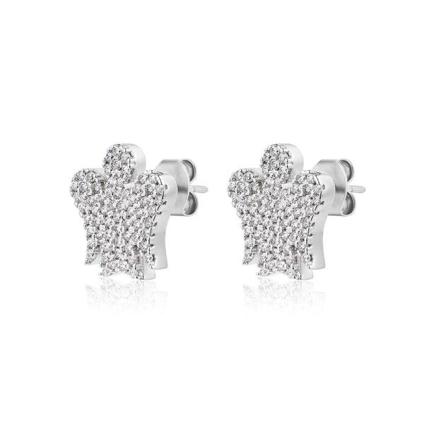 Angel Earrings in Silver and Zircons