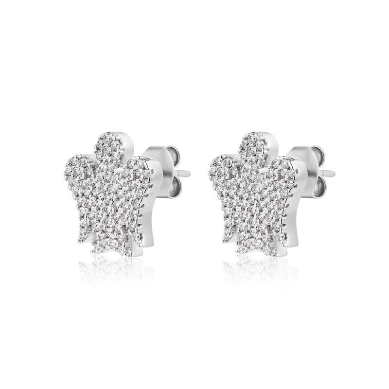 Angel Earrings in Silver and Zircons