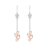 Earrings with Angels and Hearts in Silver