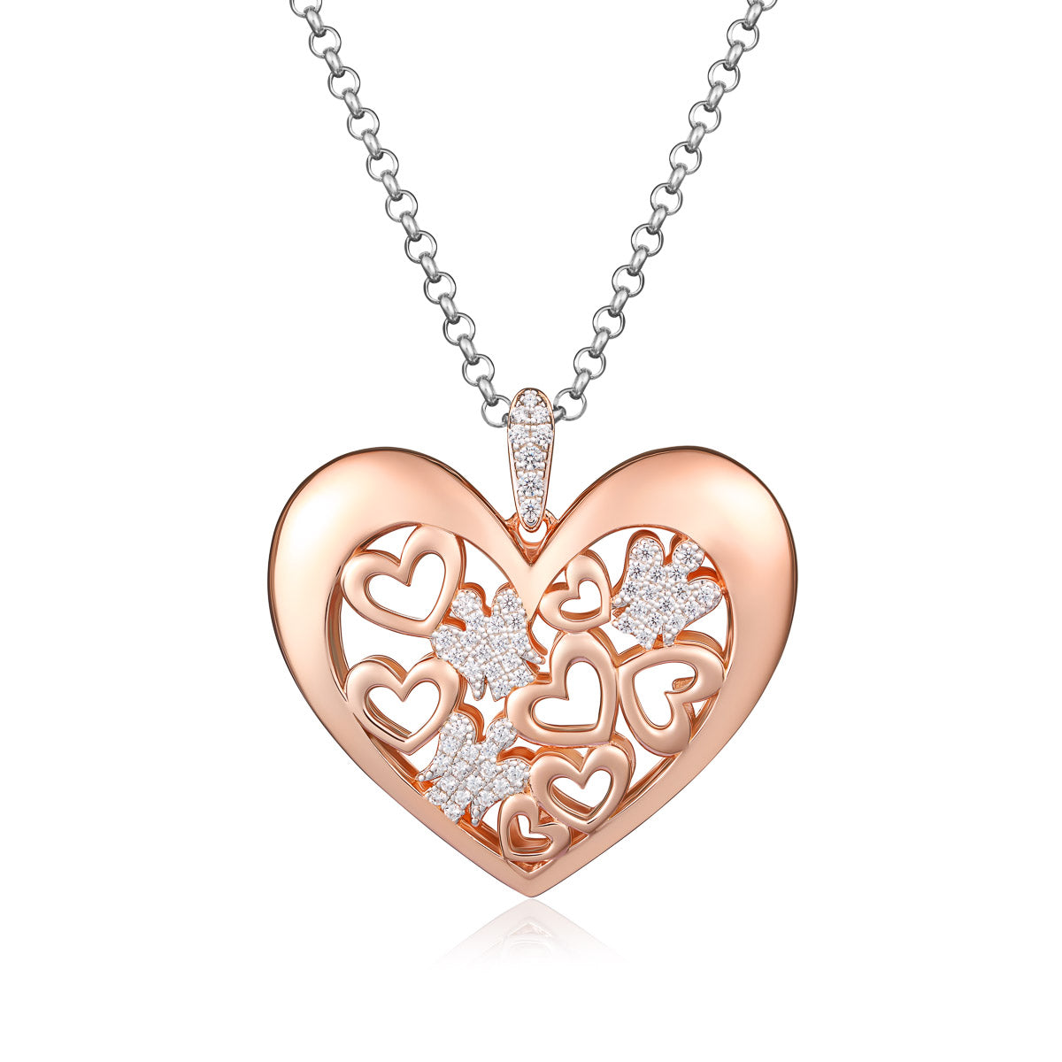 Collana con Angeli e Cuori in Argento