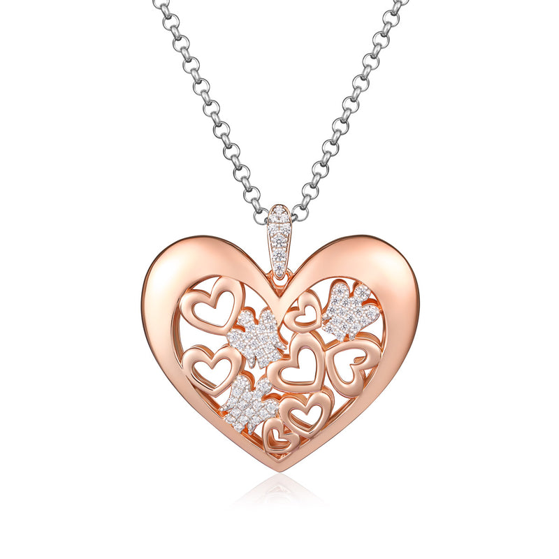 Collana con Angeli e Cuori in Argento