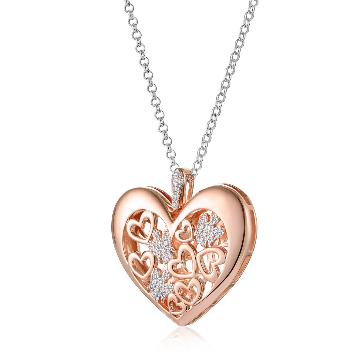 Collana con Angeli e Cuori in Argento