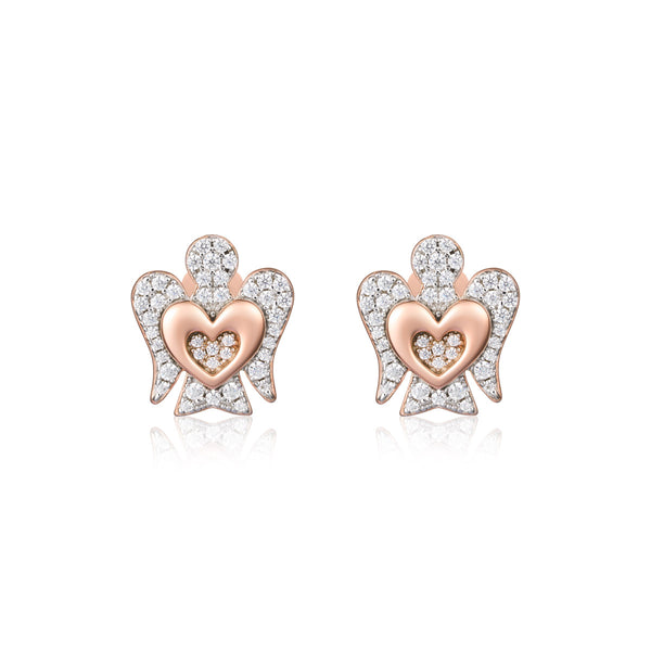 Earrings with Angel in Silver