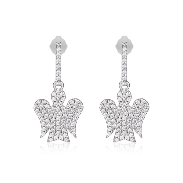 Angel Earrings in Silver and Zircons