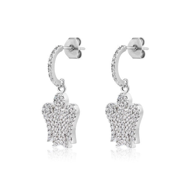 Angel Earrings in Silver and Zircons