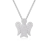 Collana con Angelo in Argento e Zirconi