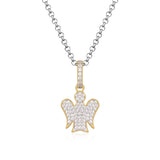 Necklace with Angel in silver and zircons