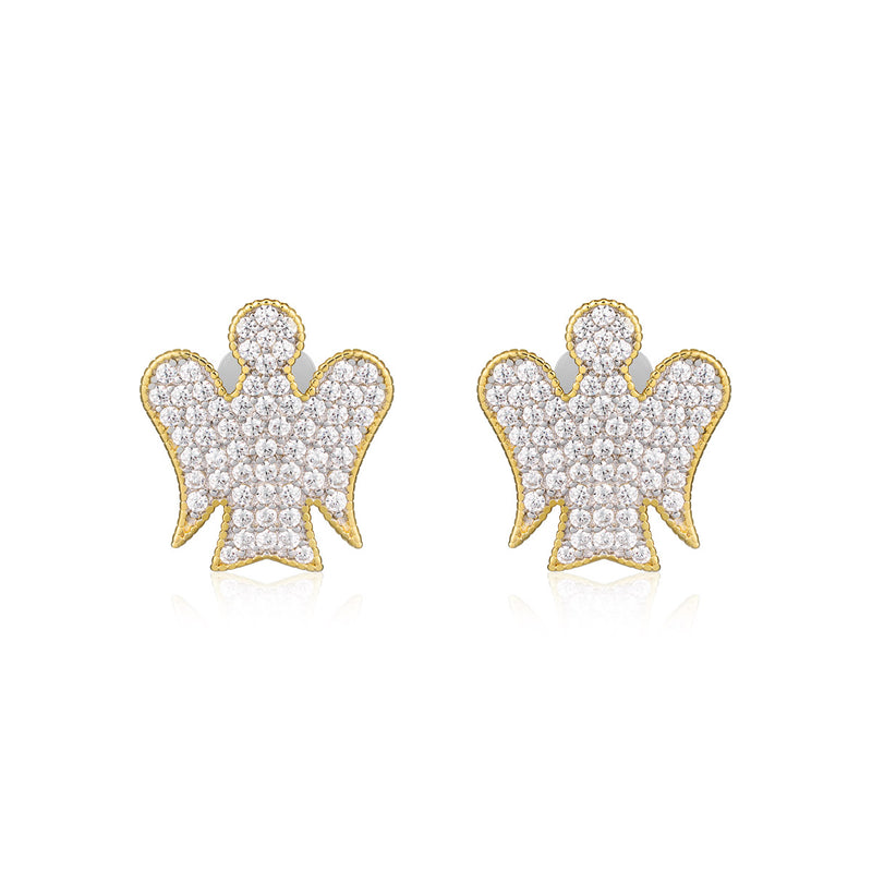 Angel Earrings in Silver and Zircons