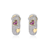Orecchini in Argento con Cuori e Zirconi